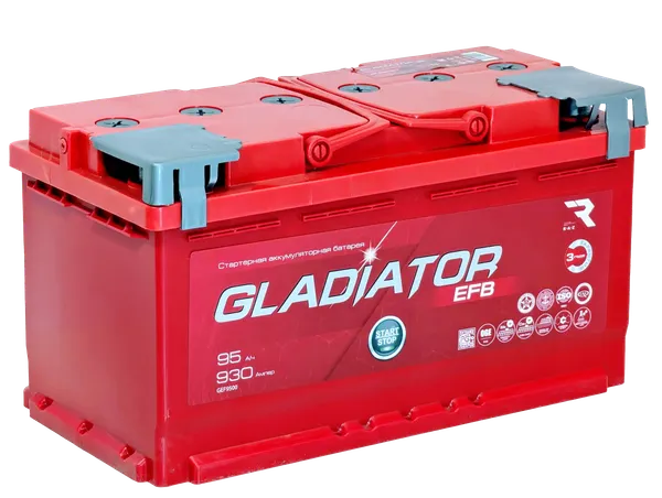 Изображение товара Автомобильный аккумулятор Gladiator EFB R+ (95 А/ч)