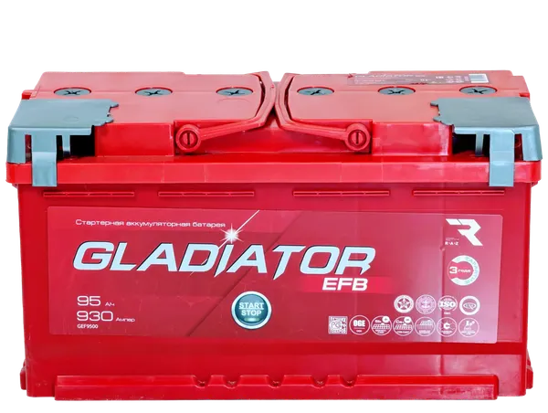 Изображение товара Автомобильный аккумулятор Gladiator EFB R+ (95 А/ч)