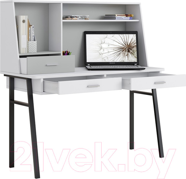 Изображение товара Письменный стол Polini Kids Kids Aviv 1455 (серый/белый/серый)