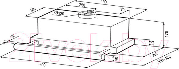 Изображение товара Вытяжка телескопическая Krona Kamilla 600 Supernova W / 00026667