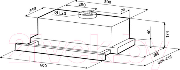 Изображение товара Вытяжка телескопическая Krona Kamilla 6002DN IX / 00023912