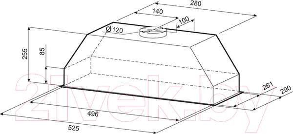 Изображение товара Вытяжка скрытая Krona Runa 600 S / 00026692 (нержавеющая сталь)