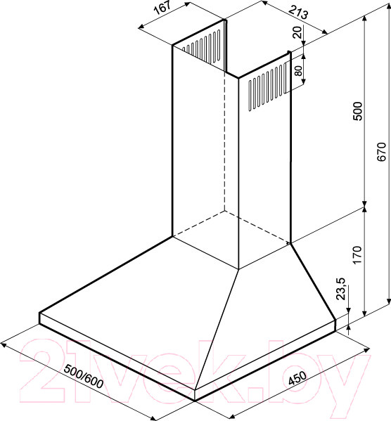 Изображение товара Вытяжка купольная Krona Janna 600 Black Push Button / 00014908