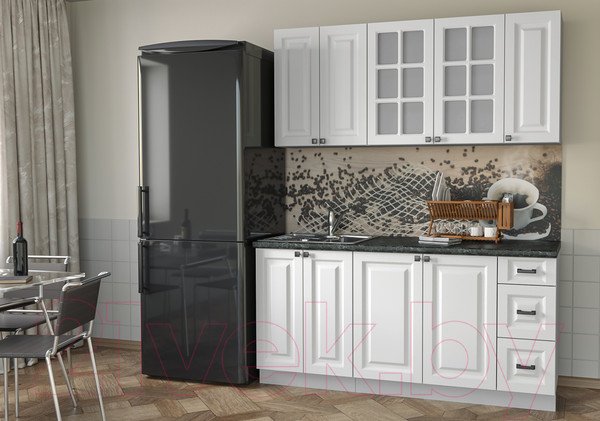 Изображение товара Кухонный гарнитур Интерлиния Мила Деко 1.7А (белый/кастилло темный)