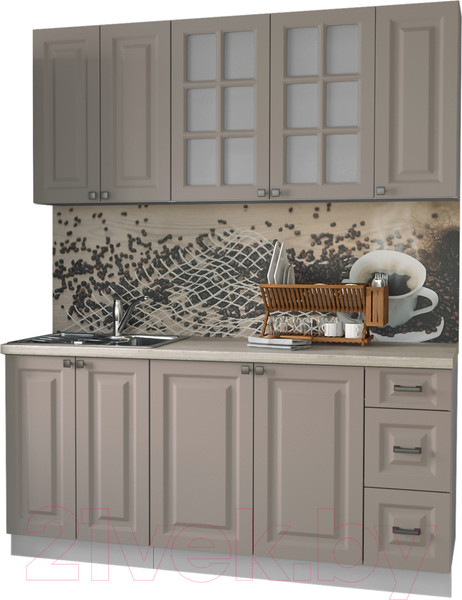 Изображение товара Кухонный гарнитур Интерлиния Мила Деко 1.7 А (луна/травертин серый)