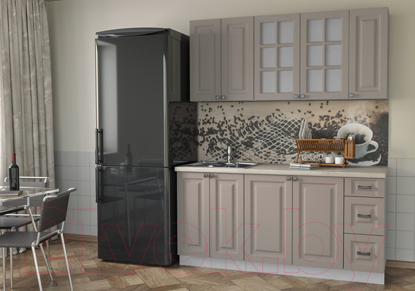 Изображение товара Кухонный гарнитур Интерлиния Мила Деко 1.7 А (луна/травертин серый)