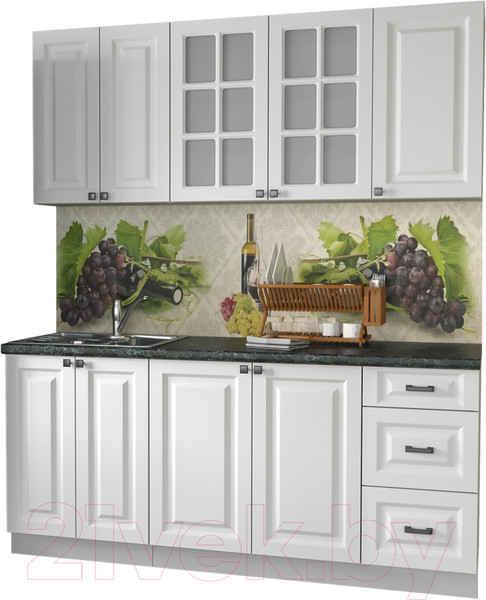 Изображение товара Кухонный гарнитур Интерлиния Мила Деко 1.8А (белый/кастилло темный)