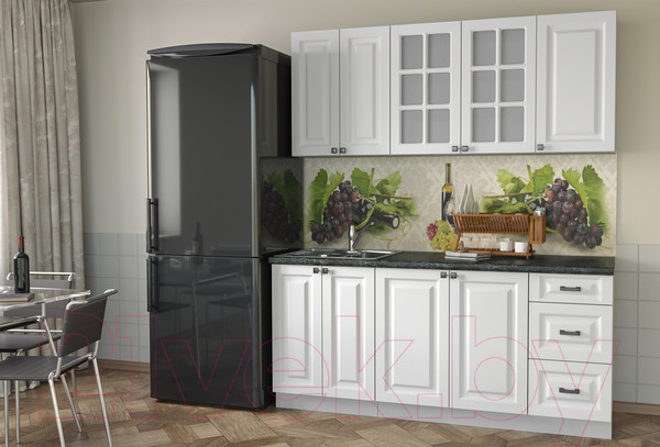 Изображение товара Кухонный гарнитур Интерлиния Мила Деко 1.8А (белый/кастилло темный)