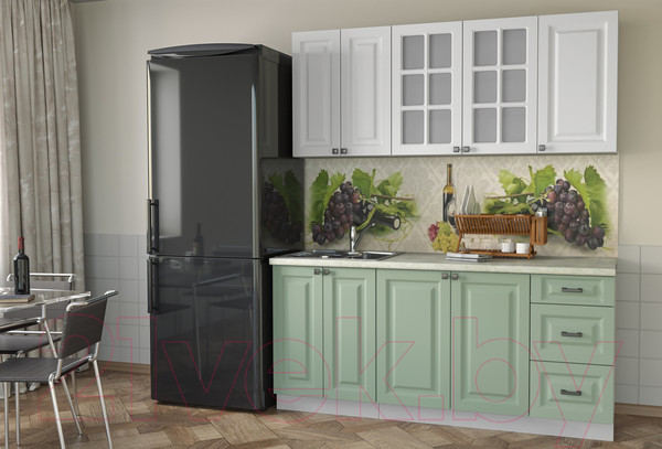 Изображение товара Кухонный гарнитур Интерлиния Мила Деко 1.8А (мята/белый/опал светлый)