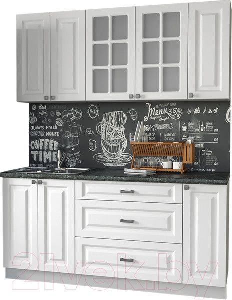Изображение товара Кухонный гарнитур Интерлиния Мила Деко 1.7Б (белый/кастилло темный)