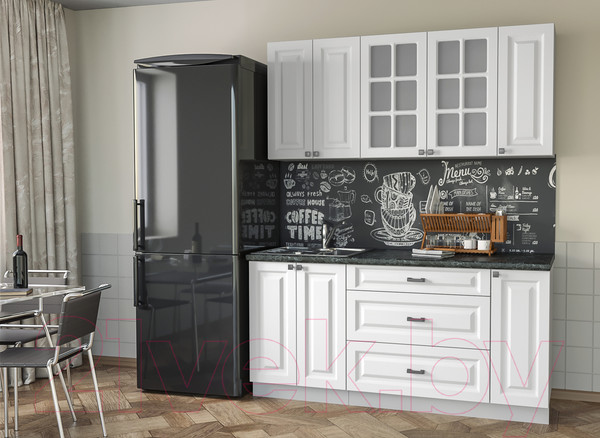 Изображение товара Кухонный гарнитур Интерлиния Мила Деко 1.7Б (белый/кастилло темный)