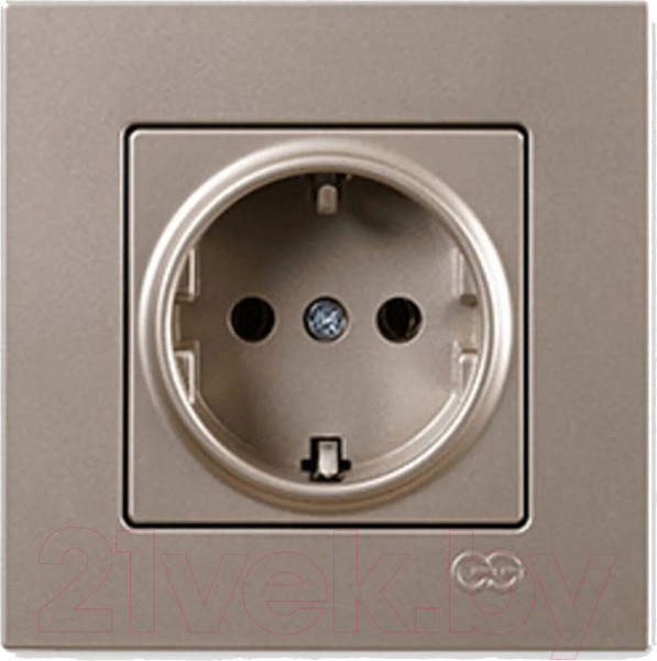 Изображение товара Розетка Gunsan Eqona 01402500-152115 (металлика бежевый)
