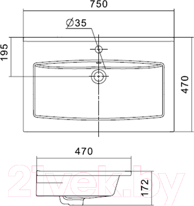Изображение товара Умывальник Santek Элина 75 (WH501619)