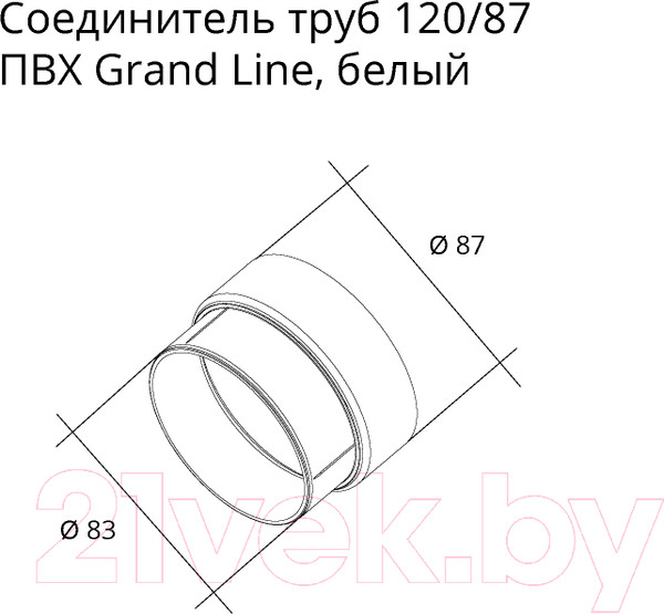 Изображение товара Муфта водосточная Grand Line Line ПВХ (графит)
