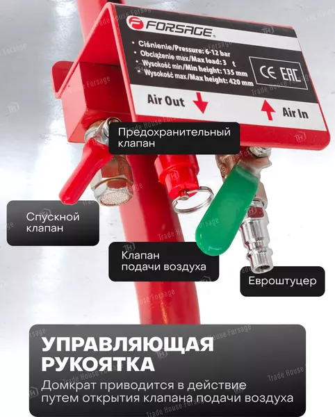 Изображение товара Подкатной домкрат Forsage YHQD-3WT-270A