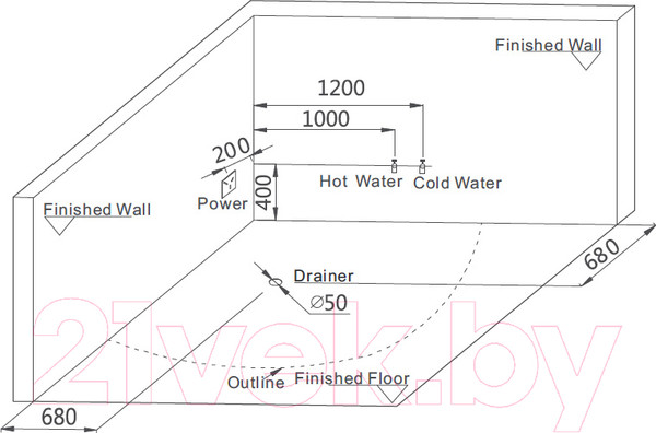 Изображение товара Ванна акриловая Gemy G9082 B 152x152 (с гидромассажем)