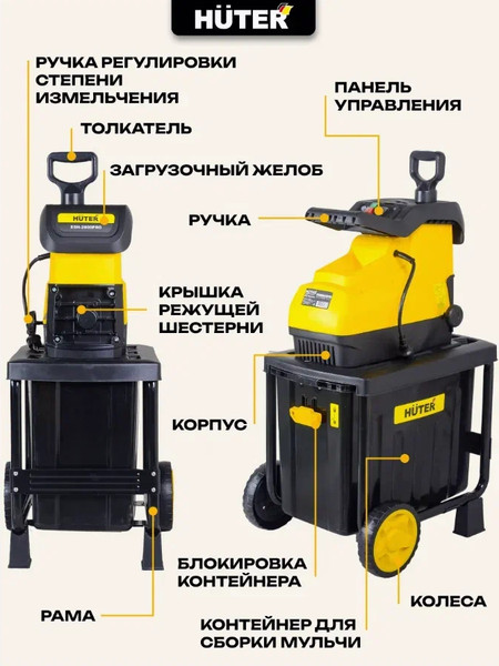 Изображение товара Садовый измельчитель электрический Huter ESH-2800PRO (70/13/17)