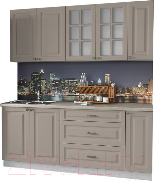 Изображение товара Кухонный гарнитур Интерлиния Мила Деко 1.9 Б (луна/травертин серый)