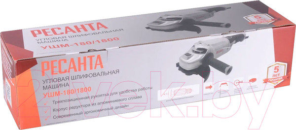 Изображение товара Угловая шлифовальная машина Ресанта УШМ-180/1800 (75/12/8)