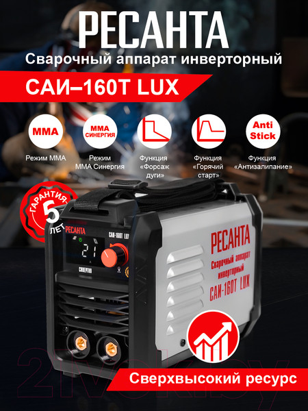 Изображение товара Инвертор сварочный Ресанта САИ-160Т Lux (65/69)