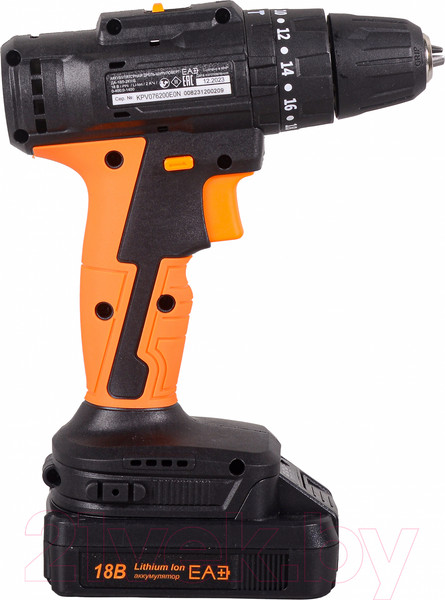 Изображение товара Аккумуляторная дрель-шуруповерт Вихрь ДА-18Л-2КУ/Б (72/14/23)