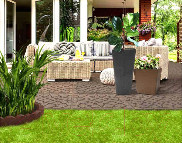 Изображение товара Бордюр садовый Multy Home Bricks EU5000060 (коричневый)