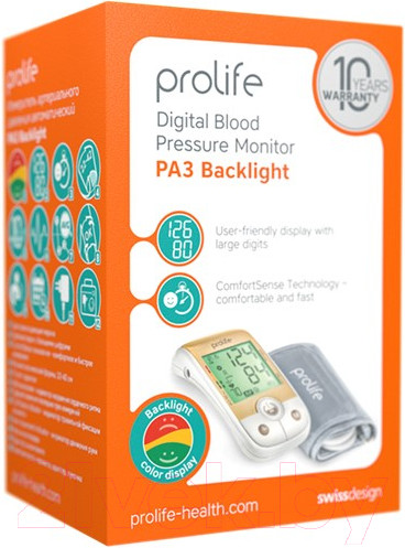 Изображение товара Тонометр Prolife PA3 Backlight (с адаптером)