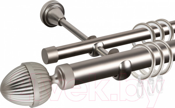 Изображение товара Карниз для штор АС ФОРОС Grace D25Г/16Г + наконечники Милано (2.4м, сатин)