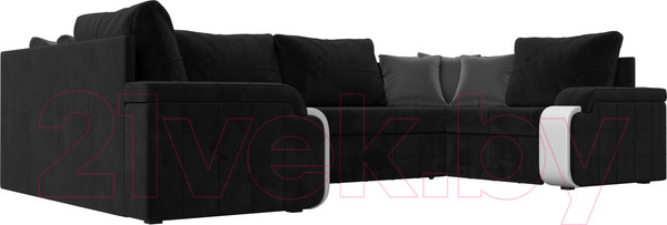 Изображение товара Диван П-образный Лига Диванов Николь 105 / 102985 (велюр, черный)