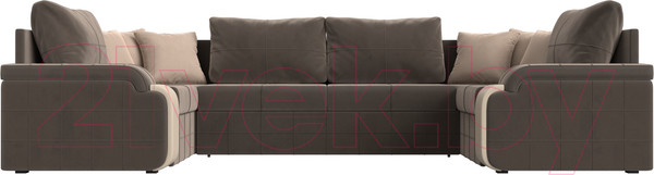 Изображение товара Диван П-образный Лига Диванов Николь 105 / 102983 (велюр, коричневый)