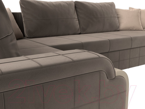 Изображение товара Диван П-образный Лига Диванов Николь 105 / 102983 (велюр, коричневый)