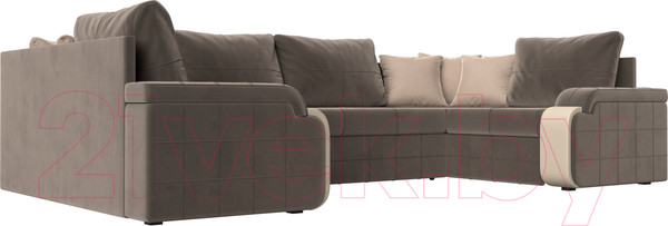 Изображение товара Диван П-образный Лига Диванов Николь 105 / 102983 (велюр, коричневый)