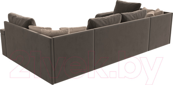 Изображение товара Диван П-образный Лига Диванов Николь 105 / 102983 (велюр, коричневый)