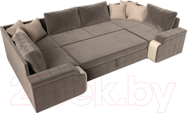 Изображение товара Диван П-образный Лига Диванов Николь 105 / 102983 (велюр, коричневый)