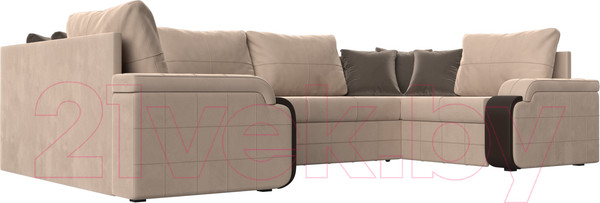 Изображение товара Диван П-образный Лига Диванов Николь 105 / 102978 (велюр, бежевый)