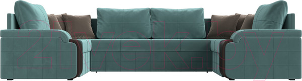 Изображение товара Диван П-образный Лига Диванов Николь 105 / 102979 (велюр, бирюзовый)
