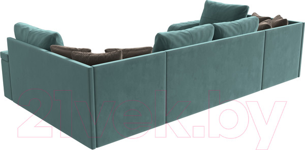 Изображение товара Диван П-образный Лига Диванов Николь 105 / 102979 (велюр, бирюзовый)
