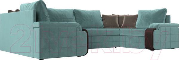 Изображение товара Диван П-образный Лига Диванов Николь 105 / 102979 (велюр, бирюзовый)