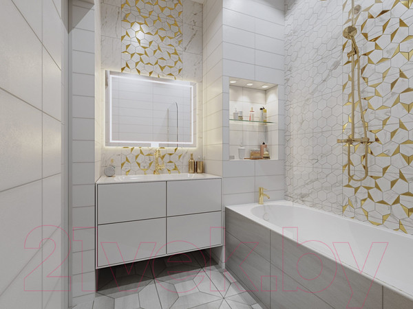 Изображение товара Плитка Beryoza Ceramica Marble Гексо (300x600)
