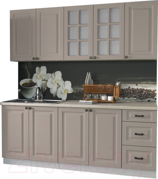 Изображение товара Кухонный гарнитур Интерлиния Мила Деко 2.0 А (луна/травертин серый)