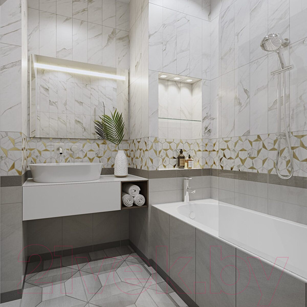 Изображение товара Плитка Beryoza Ceramica Marble белый (418x418)