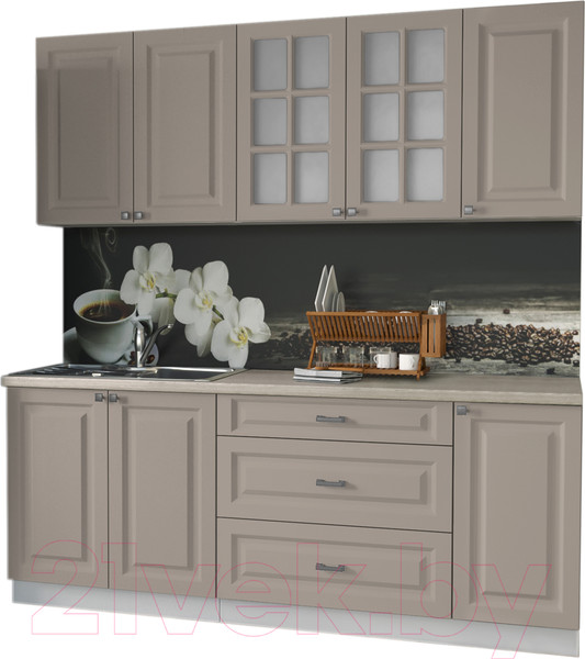 Изображение товара Кухонный гарнитур Интерлиния Мила Деко 2.0 Б (луна/травертин серый)