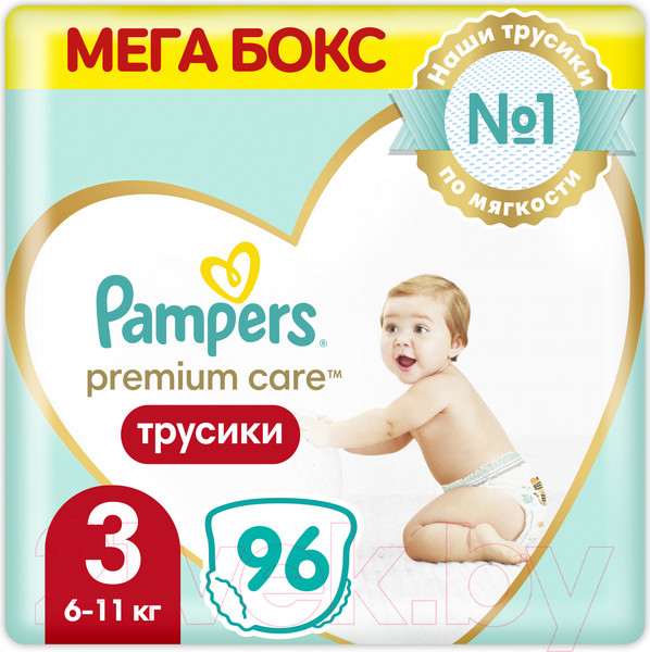 Изображение товара Подгузники-трусики детские Pampers Premium Care Pants Midi 3 (96шт)