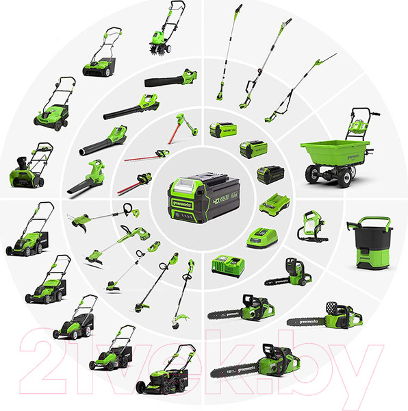 Изображение товара Аккумулятор для электроинструмента Greenworks G40USB2 40V 2Ач / 2939407 (с USB разъемом)