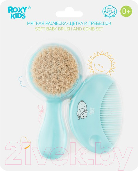 Изображение товара Набор для ухода за волосами детский Roxy-Kids Мягкая расческа-щетка и гребешок / RBH-003