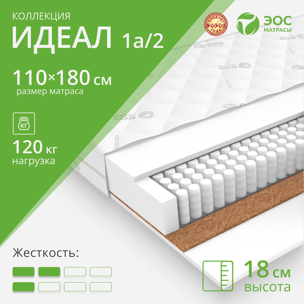 Изображение товара Матрас EOS Идеал 1а/2 110x180 (премиум Aloe Vera)