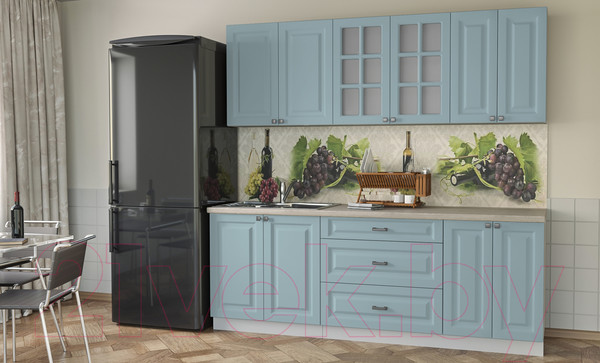 Изображение товара Кухонный гарнитур Интерлиния Мила Деко 2.2 Б (океан/травертин серый)