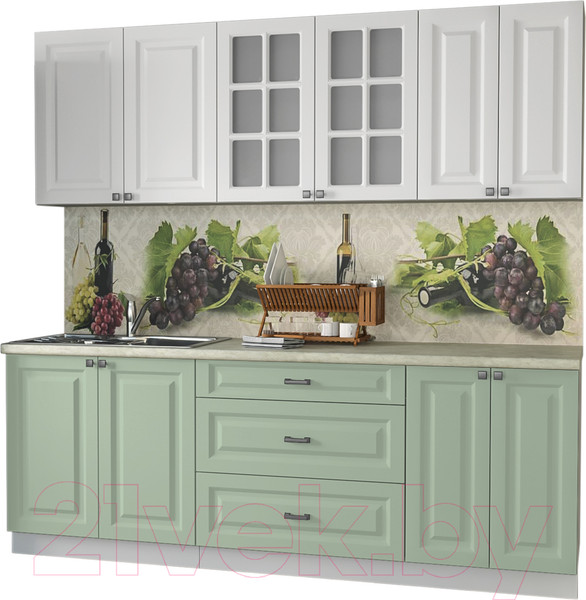 Изображение товара Кухонный гарнитур Интерлиния Мила Деко 2.2 Б (мята/белый/опал светлый)