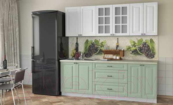 Изображение товара Кухонный гарнитур Интерлиния Мила Деко 2.2 Б (мята/белый/опал светлый)