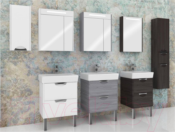 Изображение товара Шкаф с зеркалом для ванной Акватон Сильва 60 (1A216202SIW60)